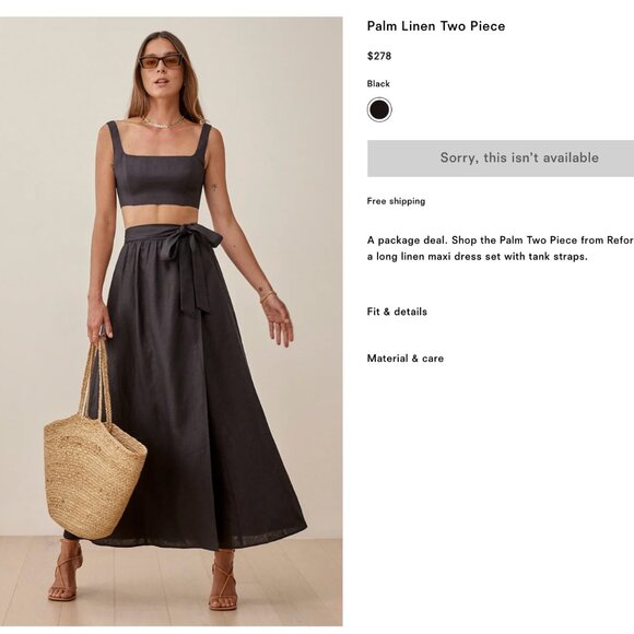 Reformation Palm Linen Two Piece - Picture 1 of 2